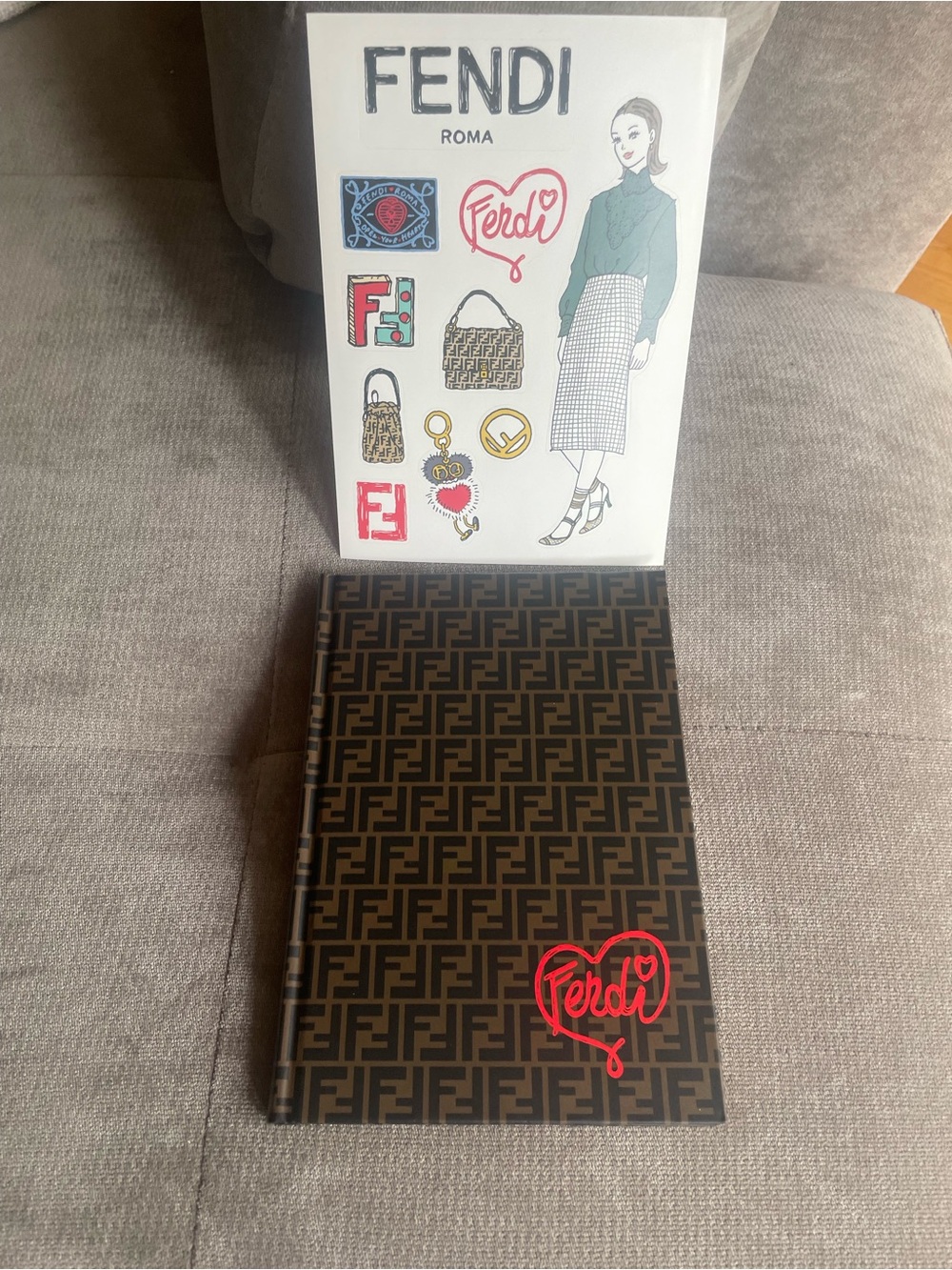 Fendi Brown FF Monogram Notebook  Limited Edition with Stickers